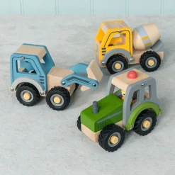 Rex London Wooden push along vehicle toy - Digger truck (blue) Sale