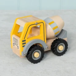 Rex London Wooden push along vehicle toy - Cement mixer (yellow) Hot