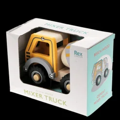 Rex London Wooden push along vehicle toy - Cement mixer (yellow) Hot