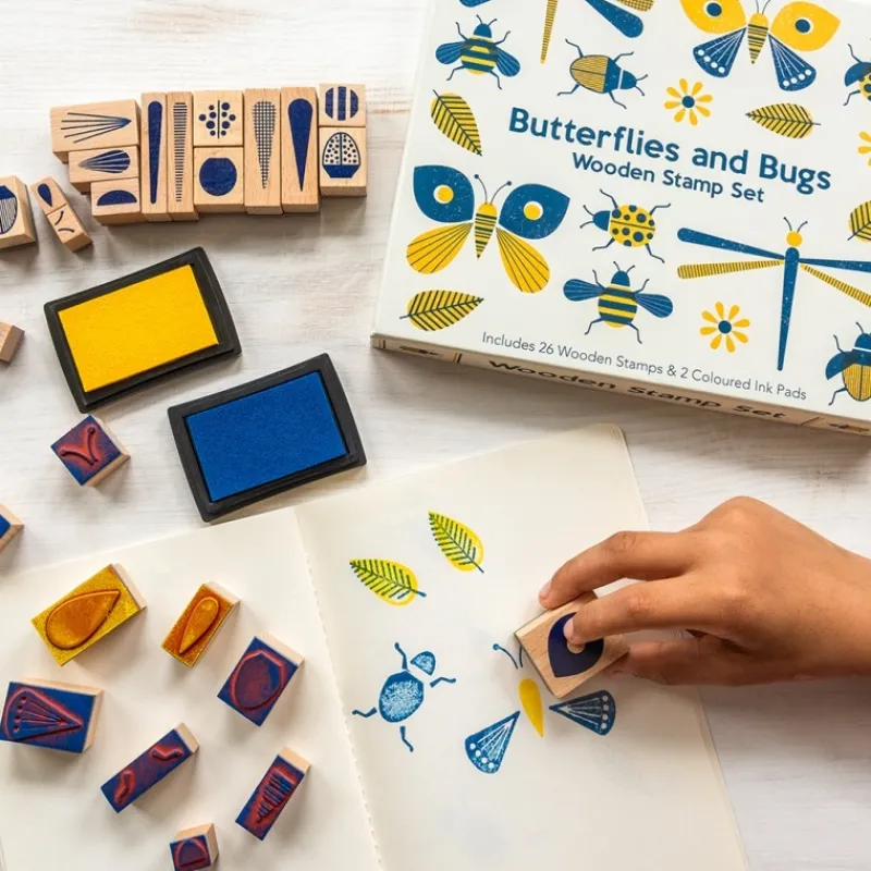 Rex London Wooden stamp set - Butterflies and Bugs Outlet