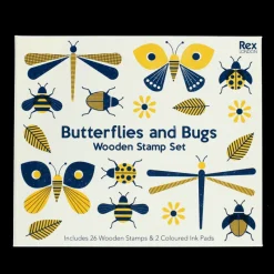 Rex London Wooden stamp set - Butterflies and Bugs Outlet