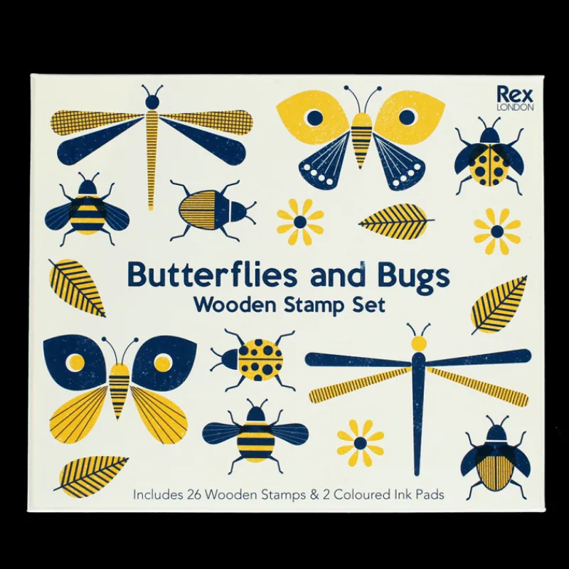 Rex London Wooden stamp set - Butterflies and Bugs Outlet