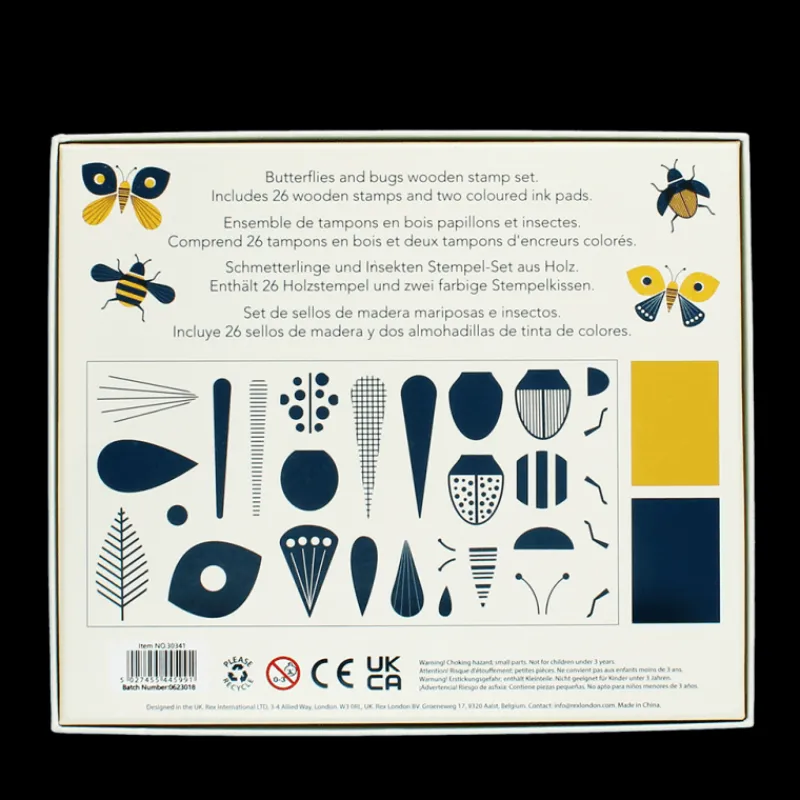 Rex London Wooden stamp set - Butterflies and Bugs Outlet