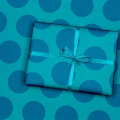 Rex London Wrapping paper (5 sheets) - Blue spot on turquoise Discount