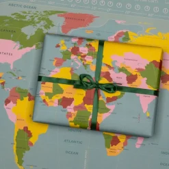 Rex London Wrapping paper sheets - World Map New